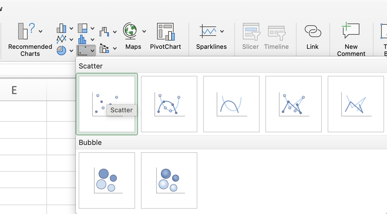 Insert Chart menu